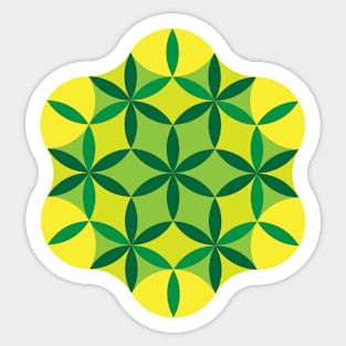 Green and Yellow Seed of Life Sticker